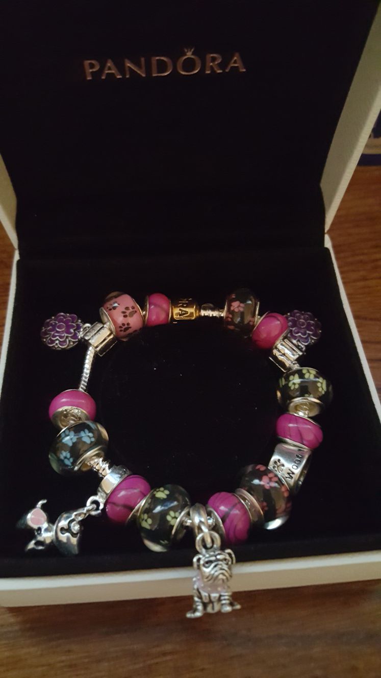 Pandora bracelet with charms ( puppy love)