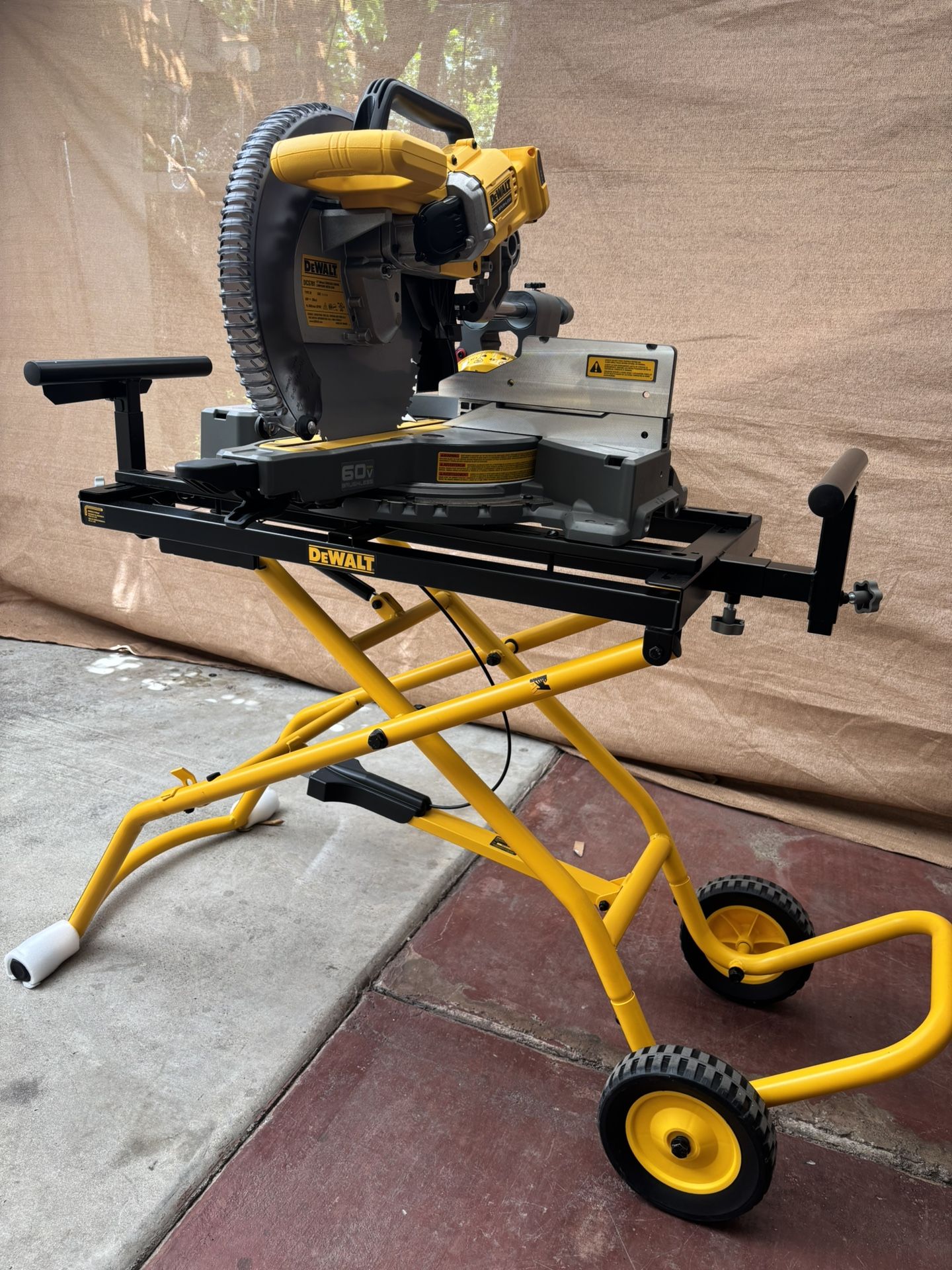 DEWALT 60V Lithium-lon 12 in. Cordless Sliding Miter Saw With Stand No Battery No Charger