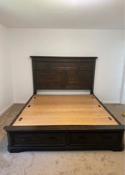 Northridge Home- King Bed Frame with Storage Drawers