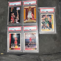Jordan ,Bird, Pippen And LeBron Graded Cards