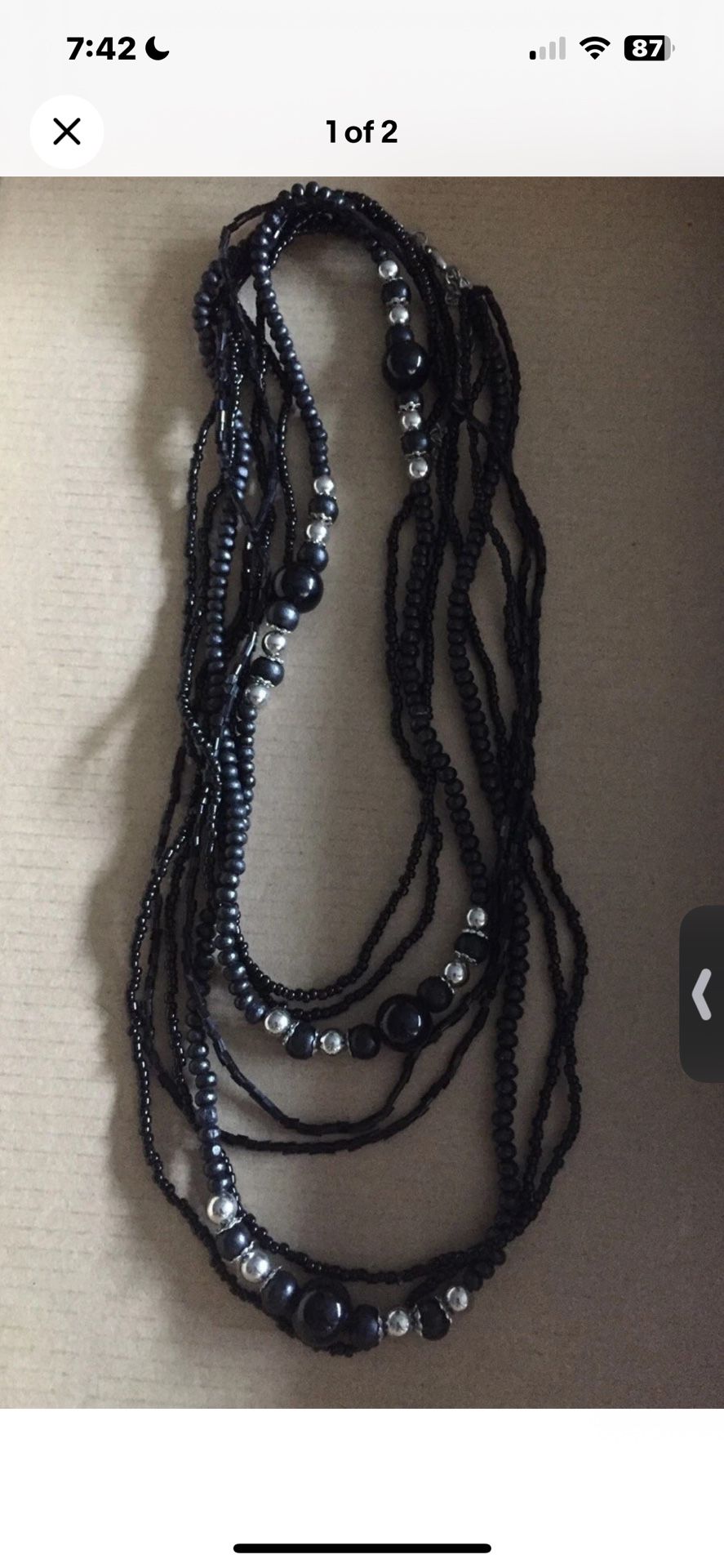 24” beaded necklace
