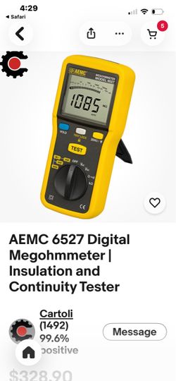 AEMC 6527 Digital megohmmeter Insulation and Continuity Tester