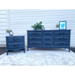 Beautiful French Provincial Dresser + Nightstand Set