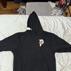 Black Primitive Hoodie With Flower Medium 