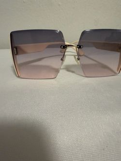 Oversized Rimless Square Sunglasses
