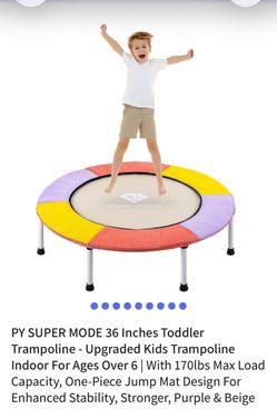 Super mode blue 36” toddler trampoline(handle free)