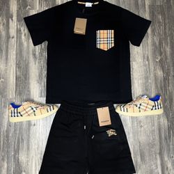 Burberry Shoes With Shirt And Shorts Brand New With Box And Dust Cover 