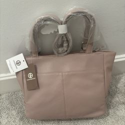 GIANI BERNINI  Nappa Classic Leather Tote color rose/silver $129