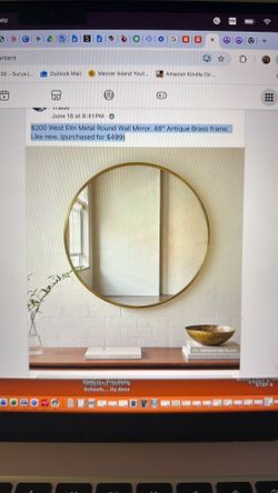 West Elm Metal Round Wall Mirror
