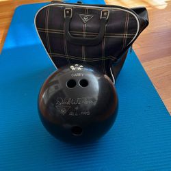 Vintage AMF Dick Weber All Pro Bowling Ball And Case