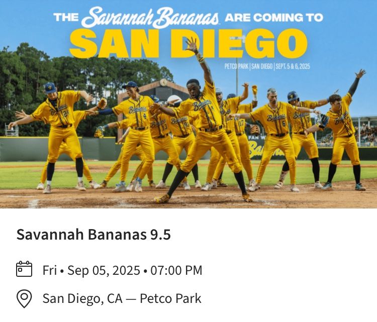 Bananas Baseball at Petco!