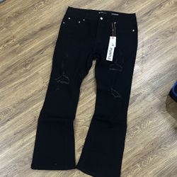 Black Flared Purple Jeans