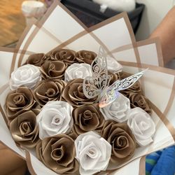 Gold And White Eternal Roses 