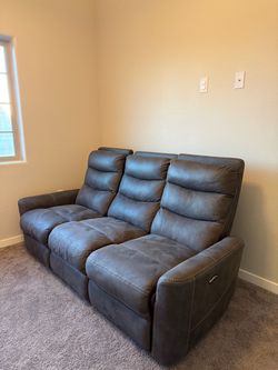 Gray Power Reclining Sofa