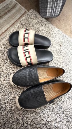 GUCCI SHOES and Gucci logo slide