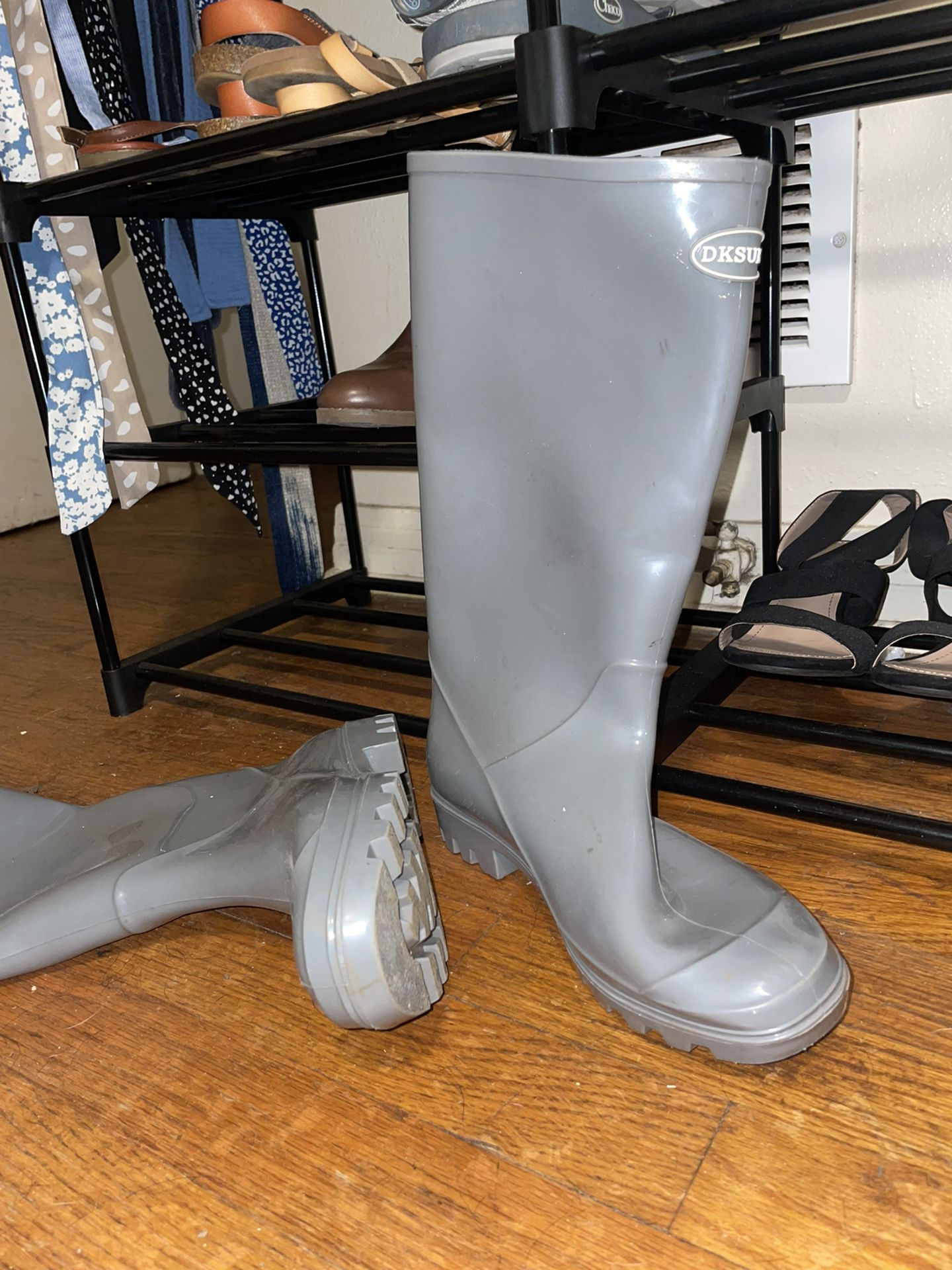 Gray Rain Boots 