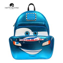 LOUNGEFLY DISNEY PIXAR CARS METALLIC DINOCO LIGHTNING MCQUEEN COSPLAY MINI BACKPACK