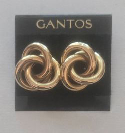 Vintage Gantos Gold Tone Love Knot Stud Earrings