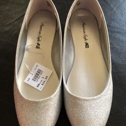 Girls American Eagle Glitter Flats Size 5 (New)