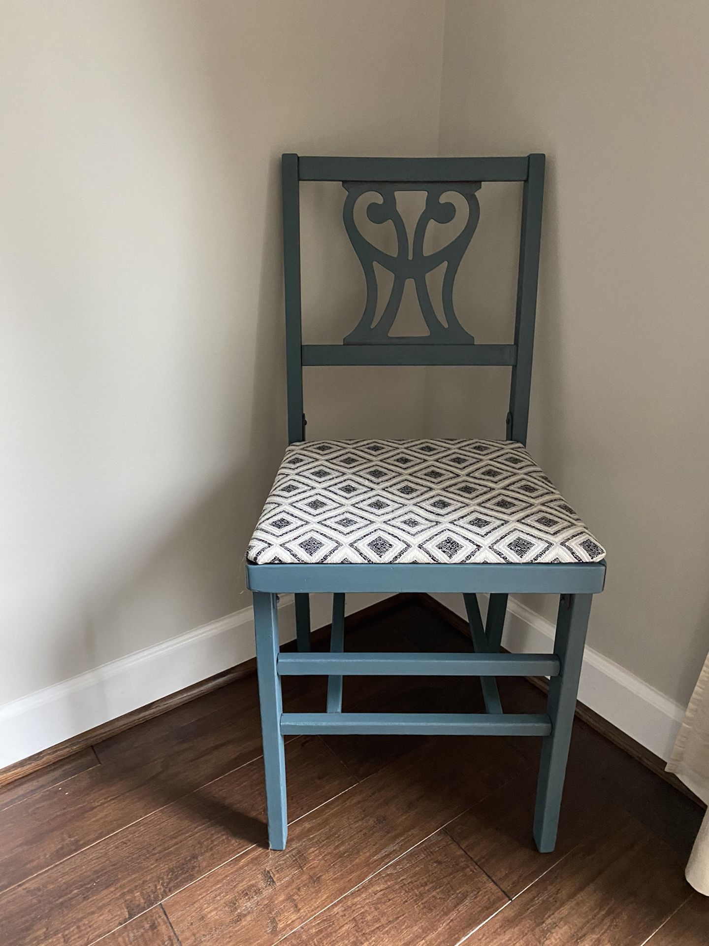 Vintage hardwood chair reupholstered