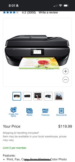 HP OfficeJet 5258 All-in-One Wireless Printer