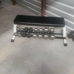 Weight Bench And Weights 
