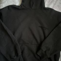 	•	Essentials Fear of God Black Hoodie – Size S (Lightly Worn)