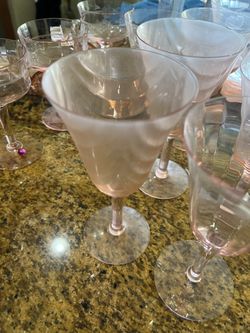 Antique pink glass collection