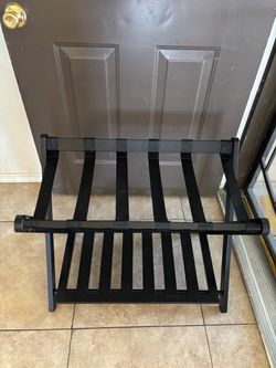 Luggage Racks Set of 2, Bamboo 26.77" Luggage Rack Stand for Guest Room, Foldable Suitcase Stand black