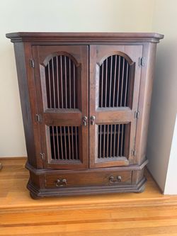 Rustic vintage wood and iron accent cabinet/sideboard/console/bookcase