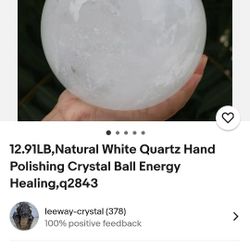 White Quartz Hand Polish Crystal Ball Energy Healing 