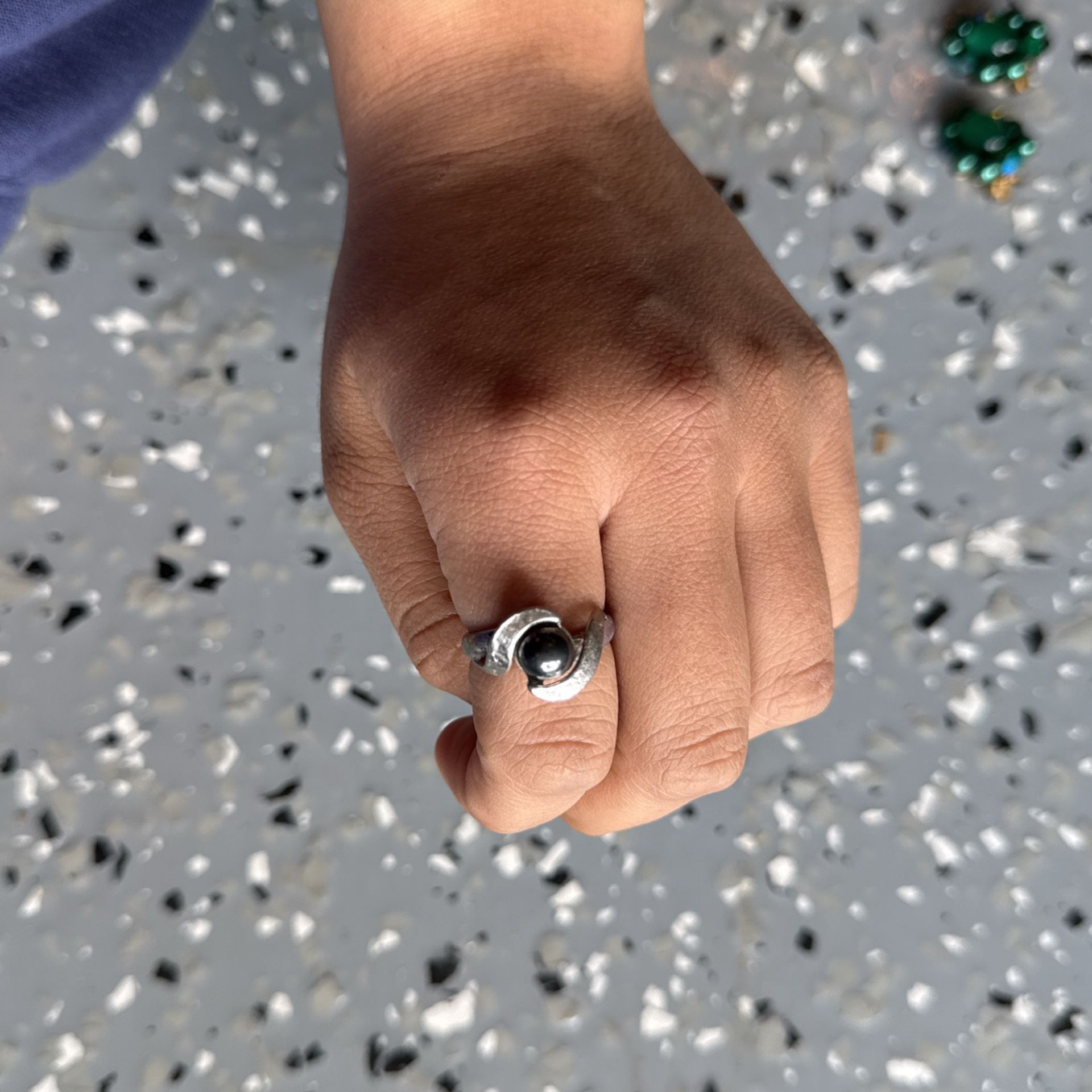 TAHITIAN PEARL VINTAGE ESTATE 925 STERLING SILVER WOMEN'S RING