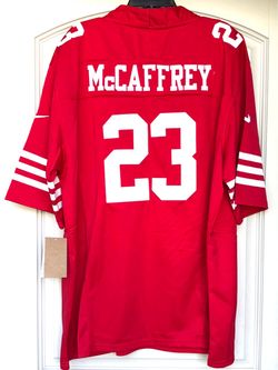 SMALL + MED + 2XL - 49ERS #23 CHRISTIAN McCAFFREY JERSEY