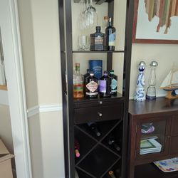 Wine Rack With Drawer And Glass Holder