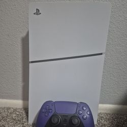 Used PS5 Slim With Purple Wireless Controller