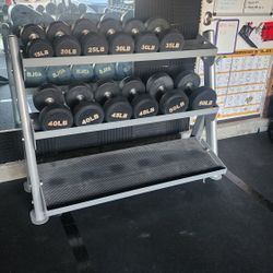 15-45lb Pro Style Rubber Dumbbells