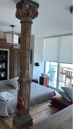 Two Antique wood columns