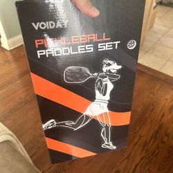VOIDAY Pickleball Paddles Set of 2, USAPA Approved Fiberglass Pickle Ball Paddles with 4 Pickle Balls, Durable &Lightweight Racket for Beginners, Pros