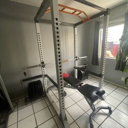 Weight Rack With Bench And Weights 