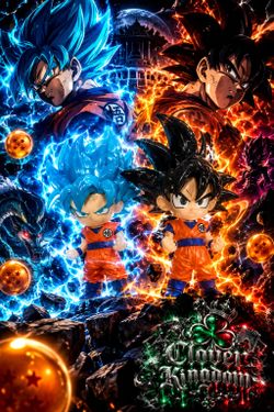 Burger king Dbz SS Blue Goku & Goku base Figure Set of 2