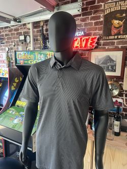 Classic Arnold Palmer Mens Golf Polo Shirt XL Short Sleeve Grey And Black