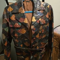 Vintage 1970’s Unique 100% Leather Patchwork Jacket