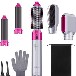 5 in 1 Hair Dryer Brush, Multifunctional Hot Air Brush, Blow Dryer Brush,Style Dryer Brush/Curling Iron/Straightener Brush, Hair Dryer Brush for All H