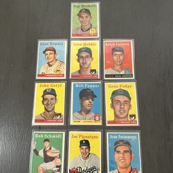 1958 Topps Baseball Cards Lot Of 10 All  VF +