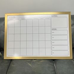 Dry erase board calendar