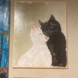 Black And White Cats Hugging