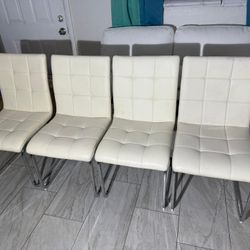 4 Off White Dining Chairs 