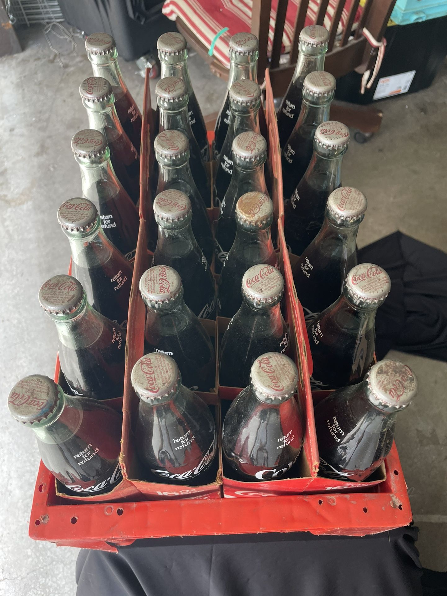 VINTAGE UNOPENED COKE COLA COMPANY 24 Sixteen Oz. Bottles Plus Crate RARE RARE