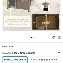 Wood  Med Size  Dog House  With Felt Cushion  And  Double Food Trays