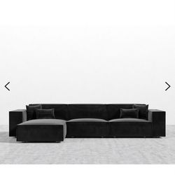 Rove Concepts Black Velvet Sectional 